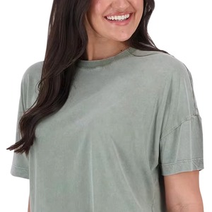 Camisetas de mujer con lavado ácido, cómodas, de alta calidad, última versión, material suave, la mejor camiseta de mujer con lavado ácido. - Product Image 5