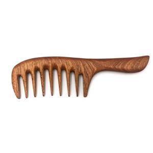 Natural Finish Wooden Hair <b>Comb</b> with <b>Wide</b> Teeth Bamboo and Wood Crafts Product - Product Image 3