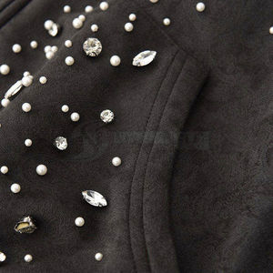 Sudadera con Capucha y Patrón de Puntos de Diamantes de Imitación, Corte Regular, Unisex, Informal, para Otoño, Chaqueta de Algodón Tejido - Product Image 4