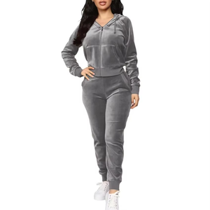 Ensemble pantalon femme deux pièces, ensembles assortis à capuche, manteaux décontractés à fermeture éclair, pantalons longs printemps, style streetwear - Product Image 5