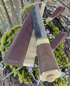 Couteau Viking Seax en acier à haute teneur en carbone forgé à la main, lame de 12 pouces, manche en bois de noyer avec embout en laiton, meilleur couteau sax médiéval pour collectionneur - Product Image 3