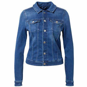 Veste en jean personnalisée pour femme, en denim extensible bleu, fabriquée au Pakistan, haute qualité, col rabattu - Product Image 6