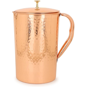 Pichet à Boissons de Luxe en Cuivre Pur à 100% avec Logo Personnalisé, Anti-Fuite, Isolation Thermique 6-12 Heures, Couvercle et Poignée, Léger, Idéal pour les Fêtes - Product Image 1