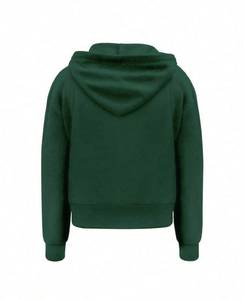 Sweat-shirt à capuche zippé vert uni pour homme, en molleton surdimensionné, décontracté, pour l'automne - Product Image 3
