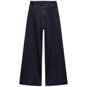 Jean baggy taille haute pour femme, coupe ample, décontracté, simple, respirant, longueur complète, jambe large, personnalisé - Product Image 2