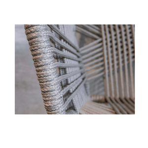 New Arrival Netto Rope Woven Grey Armchair Metal Legs for Outdoor Patio <b>Dining</b> Cafe Garden Balcony - Product Image 5