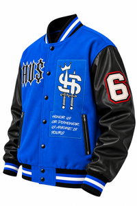 Chaqueta Varsity Personalizada para Hombre, Chaqueta Letterman con Mangas de Cuero, Parches de Chenille, Chaqueta Bomber de Béisbol, Chaqueta Universitaria, Chaqueta Urbana para Hombre - Product Image 3