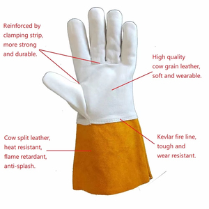 Guantes de Trabajo de Doble Seguridad para Soldadura, Diseño Personalizado, Cuero Vacuno, Industriales, para Construcción - Product Image 2