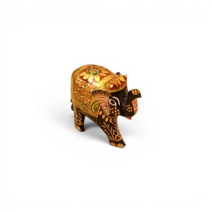 Handcrafted Wooden <b>Elephant</b> Figurine Colorful Painted <b>Elephant</b> Statue Decorative Wooden Animal Showpiece Home Decor <b>Gift</b> Item - Product Image 3