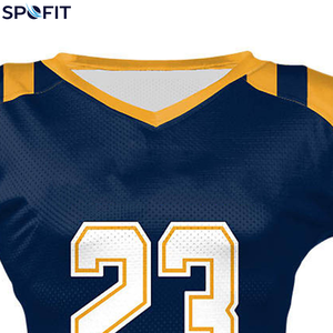 Maillot de football américain SPOFIT pour homme, col en V, manches courtes, maille respirante, service de sublimation personnalisé, numéro personnalisé sur le devant - Product Image 3