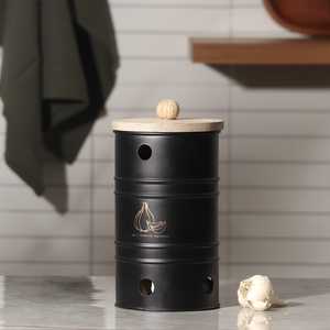 Boîte de rangement alimentaire en métal de qualité supérieure avec couvercle en bois pour l'organisation de la cuisine, du comptoir et la décoration intérieure - Product Image 4
