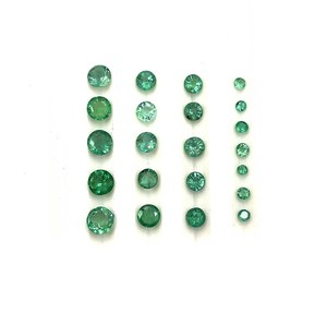Lote de piedras preciosas sueltas de esmeralda zambiana natural, corte redondo, 1.50-5 mm, esmeralda zambiana para la fabricación de joyas - Product Image 4