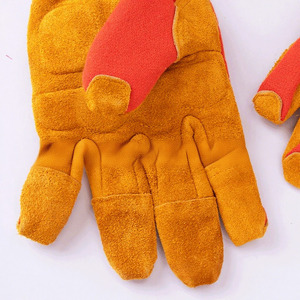 Sheepskin Leather Safety <b>Gloves</b> Pig Grain Goat Leather Protective Driver Working <b>Gloves</b> With Elastic Cuff and Cotton Back - Product Image 4
