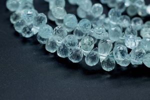 AAA Quality Natural <b>Stone</b> Aquamarine Faceted Teardrop Beads 5*8mm 8 Inch Strand 0.40mm Hole for Jewellery Making - Product Image 4
