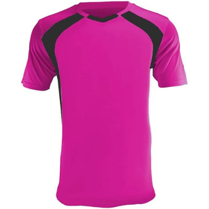 Camiseta de punto de manga corta con cuello redondo y color liso para hombre, estilo casual, rosa - Product Image 1