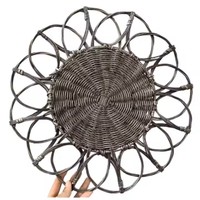 Assiette de présentation ronde en rotin naturel, set de table en osier durable pour 2 personnes, idéal pour les fêtes d'enfants et bébés, vente en gros