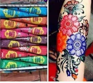 Multi Color Henna Cone Pack of 12 Pieces II 6 Color Per Box II 2 pcs per color - Product Image 2