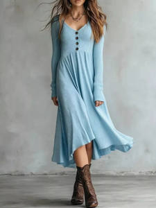 Full <b>Size</b> Ribbed Knit Button-Down Midi <b>Sweater</b> <b>Dress</b> <b>Plus</b> <b>Size</b> - Product Image 2