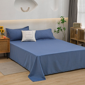 Solid Color High-density Cheap Price Bed <b>Sheet</b> Plain Color White/grey Hotel Home Bedsheets Bed Cover with Pillow Covers Bedding - Product Image 1