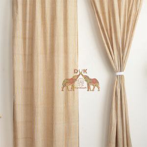 Nueva colección de cortinas translúcidas de algodón estampadas a mano con rayas para el hogar, tela transpirable y ecológica. - Product Image 5