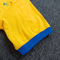 T-shirt Ringer pour Homme Personnalisé OEM avec Impression DTG et Patch Jaune, 230 g/m², 100% Coton
