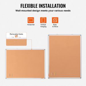 48\"x36\" Wall-Mounted <b>Cork</b> <b>Board</b> Large <b>Pin</b> <b>Board</b> for School Home or Office - Product Image 4