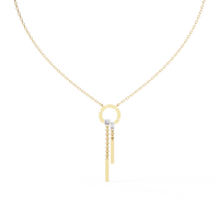 Pendentif en diamant de laboratoire VEER DIAMOND VP-22 unisexe, couleur D, taille poire émeraude, avec chaîne en or, pierres latérales synthétiques certifiées IGI