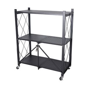 Carrito de cocina metálico de calidad premium para almacenamiento de verduras, soporte para microondas y uso como estante de despensa - Product Image 1