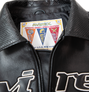 Best Custom Brand High Quality <b>Men's</b> Avirex Winter Leather <b>Jacket</b> Eco-Friendly Windproof High Street Front Logo Zipper Closure - Product Image 4