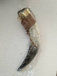 Shofar de cuerno de buey Natural superior, artesanía de cuero hecha a mano para bodas, fiestas, polvo vikingo pulido, cuerno para beber, Animal - Product Image 6