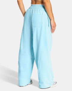 Women's 2 in 1 Tracksuit <b>Set</b> light blue Full Length Loose Fit Solid Color 100% Cotton Line piping contrast trending tracksuit - Product Image 3