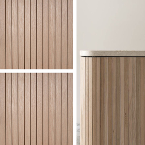 Luxury Solid Wood Flexible Panels for <b>Kitchen</b> <b>Cabinet</b> Decoration Modern Interior Furniture Wall Cover Design Wood Tambour Panels - Product Image 3