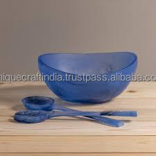 Último Diseño de Cuencos de Resina para Comida, Vajilla Sostenible para Servir Pasta, Cereales, Frutas, Ensaladas, Fiestas, Cuenco de Madera Negra Estilo India - Product Image 3