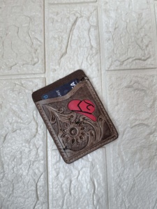 กระเป๋าใส่บัตรเครดิตหนังสไตล์ตะวันตกสำหรับทุกเพศสีน้ำตาลมีเครื่องมือสำหรับใส่บัตรเอทีเอ็ม - Product Image 4