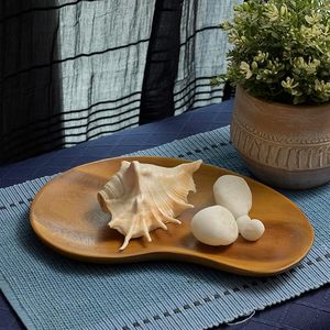 Natural Wooden Irregular Shaped Plant Pattern Modern Design Decorative Serving Tray for <b>Home</b> Hotel Restaurant Use - Product Image 3