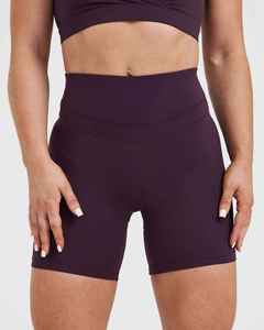Shorts de sport taille haute pour femme, couleur bleu myrtille, en tricot extensible polyester, séchage rapide, idéal pour le yoga et l'entraînement, couleur tendance, best-seller - Product Image 1
