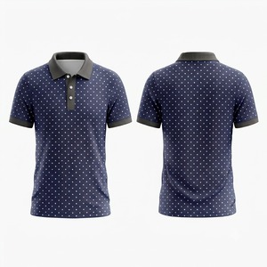 เสื้อโปโลผู้ชายลายจุด คอลเลคชั่นเบอร์กันดี ผ้าฝ้าย 100% แขนสั้น สไตล์ลำลอง ติดกระดุมด้านหน้า ลายจุดสีขาว - Product Image 4