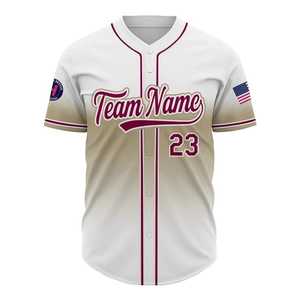 Camiseta de Béisbol Personalizada con Degradado Azul para Hombre, Manga Corta, Cierre de Botones, Nombre del Equipo Impreso, Poliéster que Absorbe la Humedad, Moda 2026 - Product Image 5