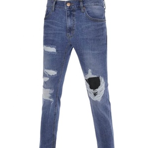 Skinny deshilachados elegante Unbranded Biker Jeans 2 OEM Denim diseñador al por mayor de los hombres auténticos Mono Blanco lejía luz Western STREET - Product Image 1