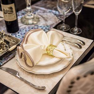 Anneau de serviette doré Ramadan Kareem, support en métal pour décoration de table de mariage, hôtel, banquet, dîner, fête - Product Image 5