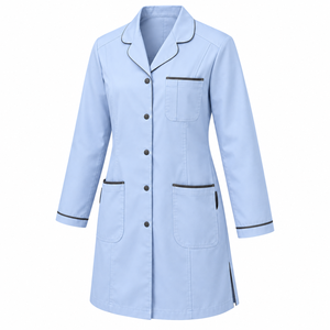 Blouse Médicale Bleu Glacé Charbon à Revers Tricoté, Uniforme de Laboratoire Personnalisé, Vente en Gros, Tenue de Travail Unisexe pour Soins de Santé avec Poches Utilitaires - Product Image 4