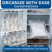 30 STKS Herbruikbare, afsluitbare opbergzakken Vrieszakken voor groente, fruit, vlees, capaciteit 0-1L (S+M+L)