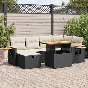 Ensemble de canapés de jardin noir et blanc - Product Image 1