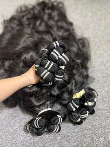 Venta al por mayor de extensiones de cabello Remy ondulado natural de doble estiramiento extensiones de cabello virgen con cierre de encaje Peluca de alta calidad SDD trama de pelo - Product Image 3