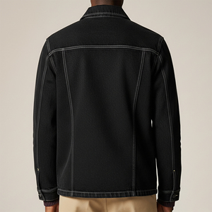Chaqueta Vaquera Bordada Personalizada para Hombre, Corte Regular, Color Sólido, Cierre de Botones, Estilo Casual para Otoño, 100% Algodón Tejido - Product Image 5