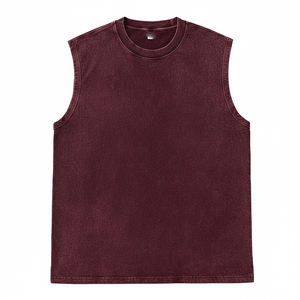 Camiseta Deportiva de Secado Rápido, Algodón y Poliéster, Venta al por Mayor, Camiseta sin Mangas para Entrenamiento, Multicolor, Básica, Tejido Elástico, Uso Diario - Product Image 2