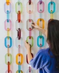 งานประติมากรรมเรซิ่นศิลปะรูปวงกลมสีฟ้าเขียวใสสำหรับตกแต่งบ้าน - Product Image 5