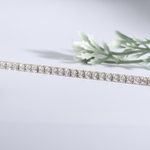 Pulsera de tenis con cierre de corazón dorado, clásica, con diamantes cultivados en laboratorio, cadena de eslabones de cristal, encanto romántico, joyería fina para mujer - Product Image 3