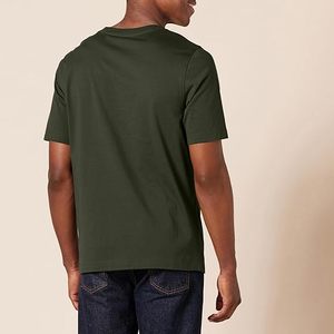 T-shirt décontracté pour homme de haute qualité 100 % coton, séchage rapide, motif uni et logo imprimé sur le devant, jersey 200 grammes, vente en gros - Product Image 3