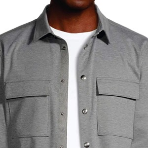 Men's Casual Style Top <b>Shirt</b> Long Sleeve O-Collar 300 Gram Knitted Fabric With Color Blocking <b>Patchwork</b> - Product Image 6